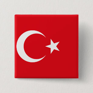 Bóton Quadrado 5.08cm Bandeira de Turquia