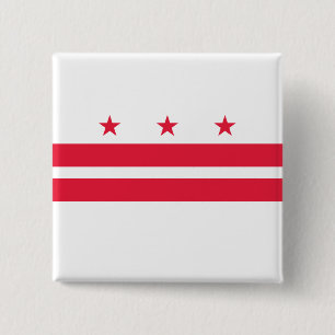 Bóton Quadrado 5.08cm Bandeira de Washington (Distrito de Columbia)