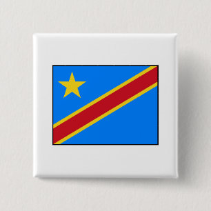 Bóton Quadrado 5.08cm Bandeira Democrática da República Democrática d