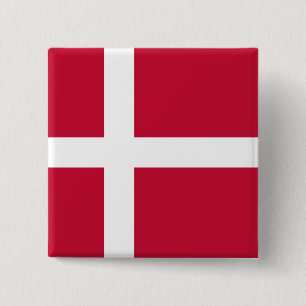 Bóton Quadrado 5.08cm Bandeira dinamarquesa