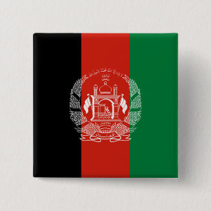 Bóton Quadrado 5.08cm Bandeira do Afeganistão