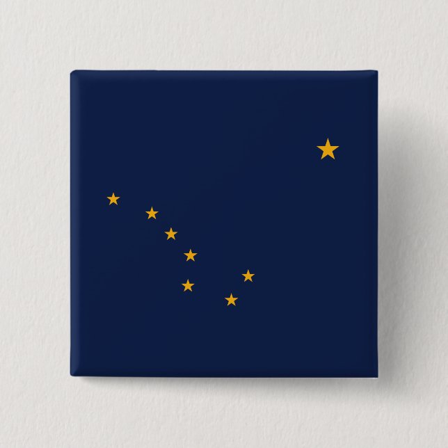 Bóton Quadrado 5.08cm Bandeira do Alasca (Frente)