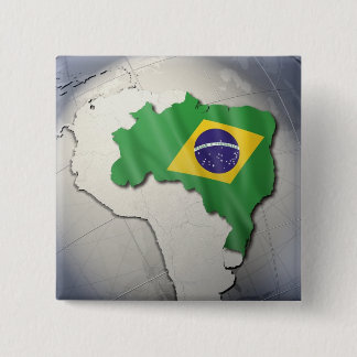 Bóton Quadrado 5.08cm Bandeira do Brasil