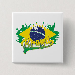 Bóton Quadrado 5.08cm Bandeira do Brasil