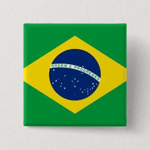 Bóton Quadrado 5.08cm Bandeira do Brasil