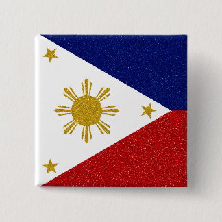 Bóton Quadrado 5.08cm Bandeira do brilho de Filipinas