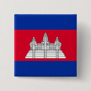 Bóton Quadrado 5.08cm Bandeira do Camboja