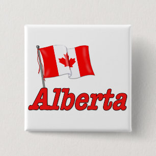 Bóton Quadrado 5.08cm Bandeira do Canadá - Alberta