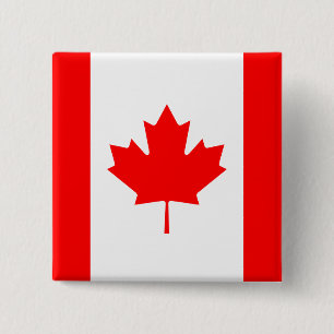 Bóton Quadrado 5.08cm Bandeira do Canadá (Canadá)