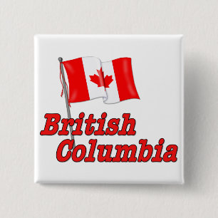 Bóton Quadrado 5.08cm Bandeira do Canadá - Colúmbia Britânica