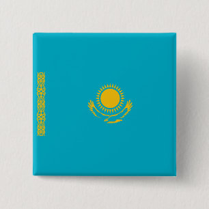Bóton Quadrado 5.08cm Bandeira do Cazaquistão
