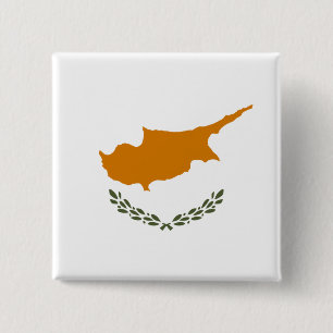 Bóton Quadrado 5.08cm Bandeira do Chipre