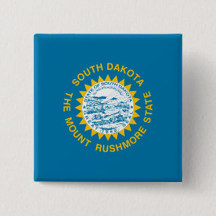 Bóton Quadrado 5.08cm Bandeira do Estado da Dakota do Sul