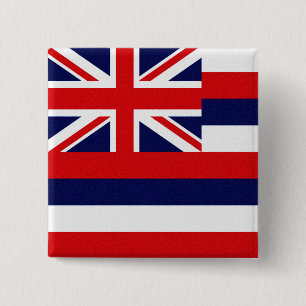 Bóton Quadrado 5.08cm Bandeira do Estado do Havaí