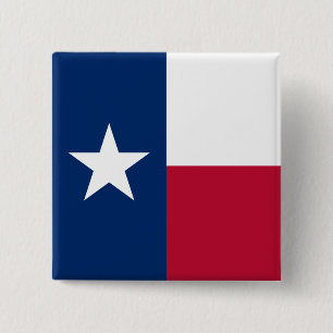 Bóton Quadrado 5.08cm Bandeira do Estado Texano (Texas)