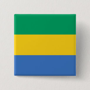 Bóton Quadrado 5.08cm Bandeira do Gabão