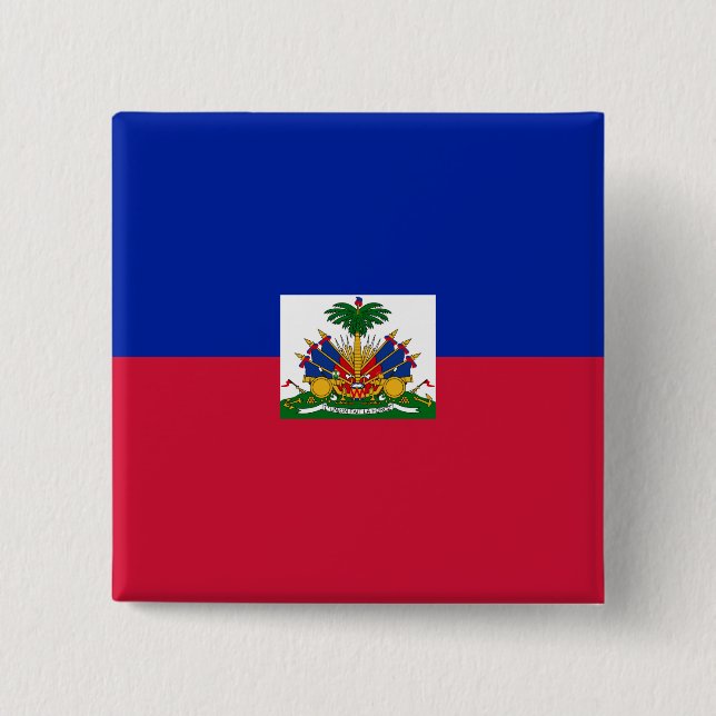Bóton Quadrado 5.08cm Bandeira do Haiti (Haiti) (Frente)