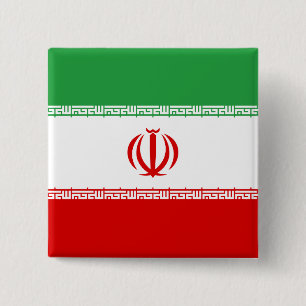 Bóton Quadrado 5.08cm Bandeira do Irã (Iraniano)