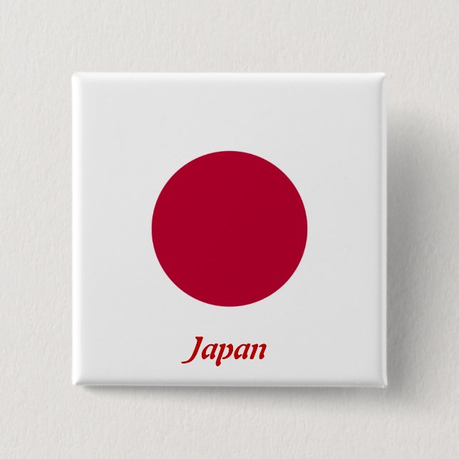 Bóton Quadrado 5.08cm Bandeira do Japão (Frente)