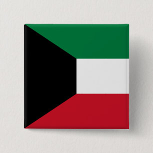 Bóton Quadrado 5.08cm Bandeira do Kuwait
