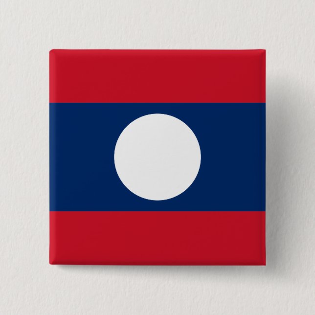 Bóton Quadrado 5.08cm Bandeira do Laos (Frente)
