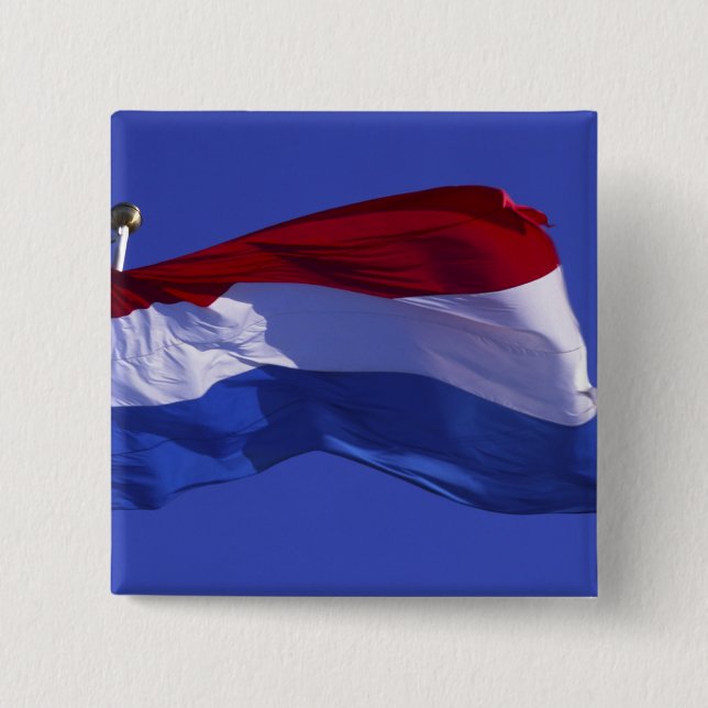 Bóton Quadrado 5.08cm bandeira do Luxemburgo RF) (Frente)