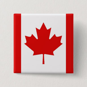 Bóton Quadrado 5.08cm Bandeira do Maple Leaf do Canadá