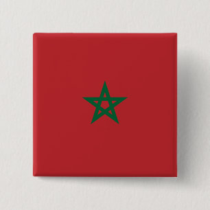 Bóton Quadrado 5.08cm Bandeira do Marrocos