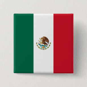 Bóton Quadrado 5.08cm Bandeira do México (México)