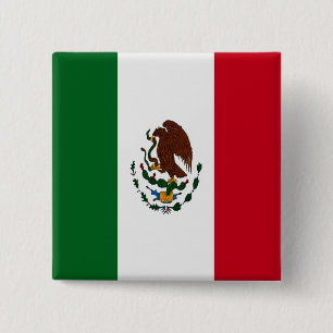 Bóton Quadrado 5.08cm Bandeira do México Patriótico