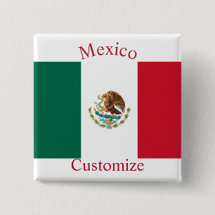 Bóton Quadrado 5.08cm Bandeira do México Thunder_Cove