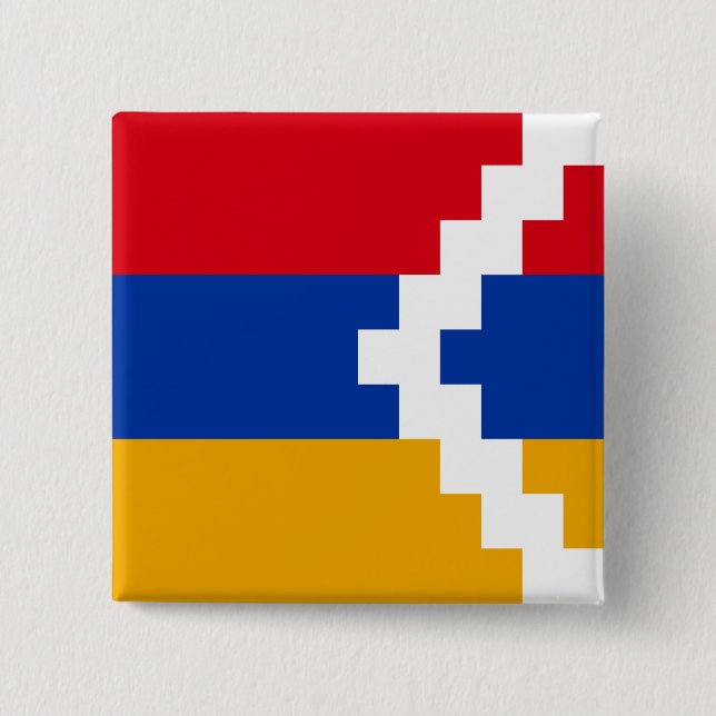 Bóton Quadrado 5.08cm Bandeira do Nagorno Karabakh (Frente)