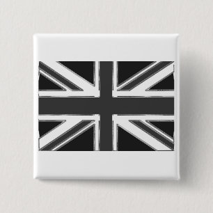 Bóton Quadrado 5.08cm bandeira do Reino Unido - Cromo
