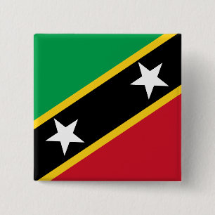 Bóton Quadrado 5.08cm Bandeira do Santo Kitts e Nevis