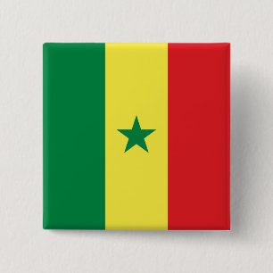 Bóton Quadrado 5.08cm Bandeira do Senegal (Senegal)