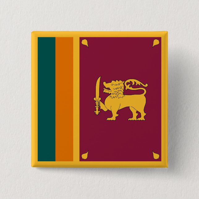 Bóton Quadrado 5.08cm Bandeira do Sri Lanka (Frente)