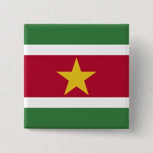 Bóton Quadrado 5.08cm Bandeira do Suriname