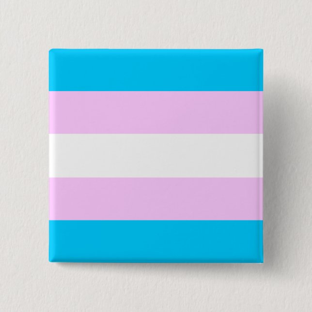 Bóton Quadrado 5.08cm Bandeira do Transgender (Frente)