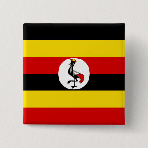 Bóton Quadrado 5.08cm Bandeira do Uganda