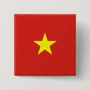 Bóton Quadrado 5.08cm Bandeira do Vietname