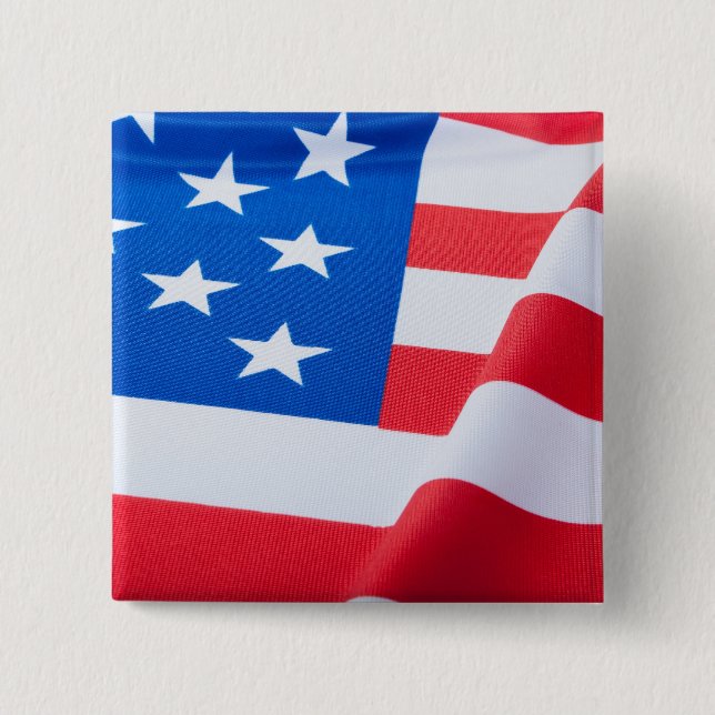 Bóton Quadrado 5.08cm Bandeira dos EUA (Frente)
