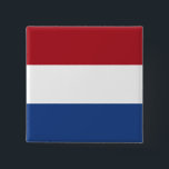Bóton Quadrado 5.08cm Bandeira dos Países Baixos<br><div class="desc">Produtos de Sinalizador Mundial Personalizáveis - Sinta-se livre para adicionar seu próprio texto.</div>
