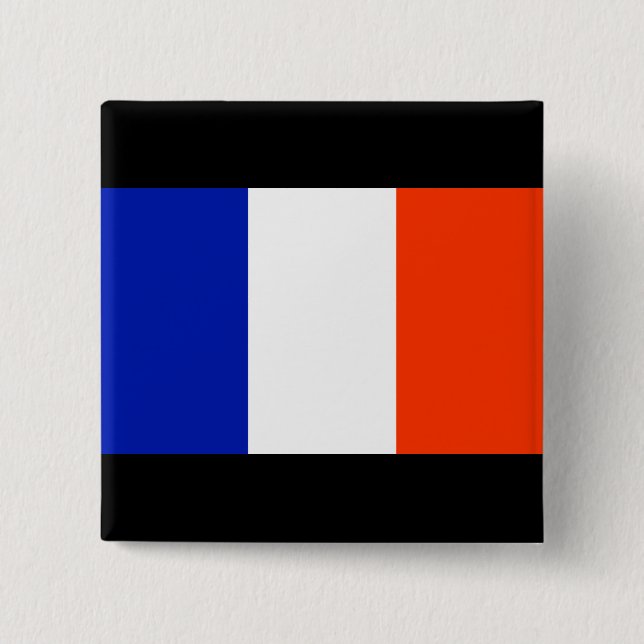 Bóton Quadrado 5.08cm bandeira frança (Frente)