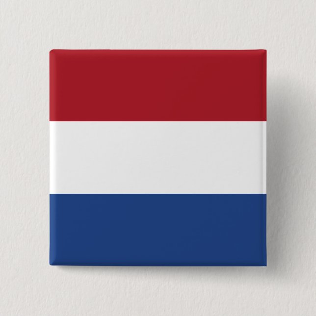 Bóton Quadrado 5.08cm Bandeira Holandesa (Frente)