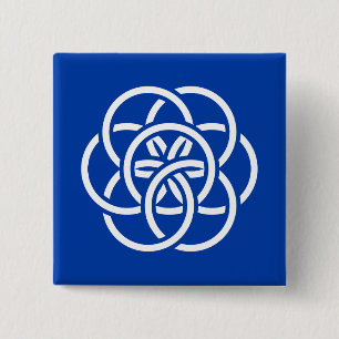 Bóton Quadrado 5.08cm Bandeira Internacional do Planeta Terra