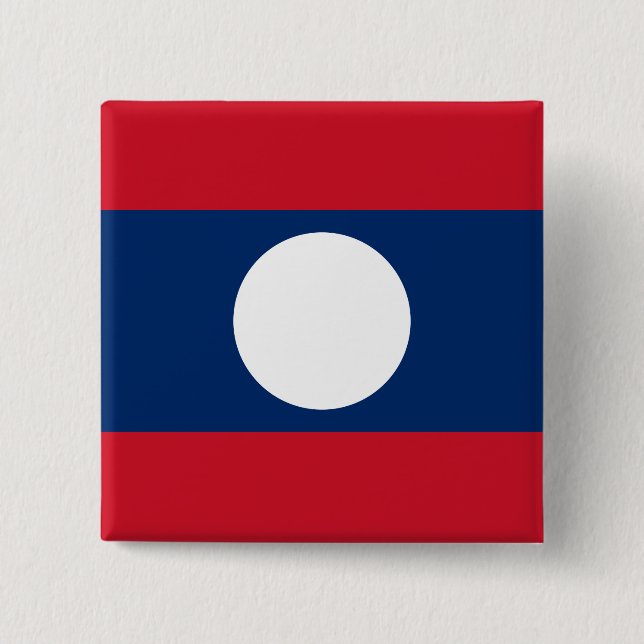 Bóton Quadrado 5.08cm Bandeira Laos (Frente)