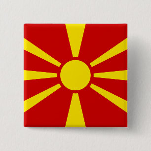 Bóton Quadrado 5.08cm Bandeira Macedônia (Macedônia)