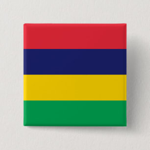 Bóton Quadrado 5.08cm Bandeira Maurícia