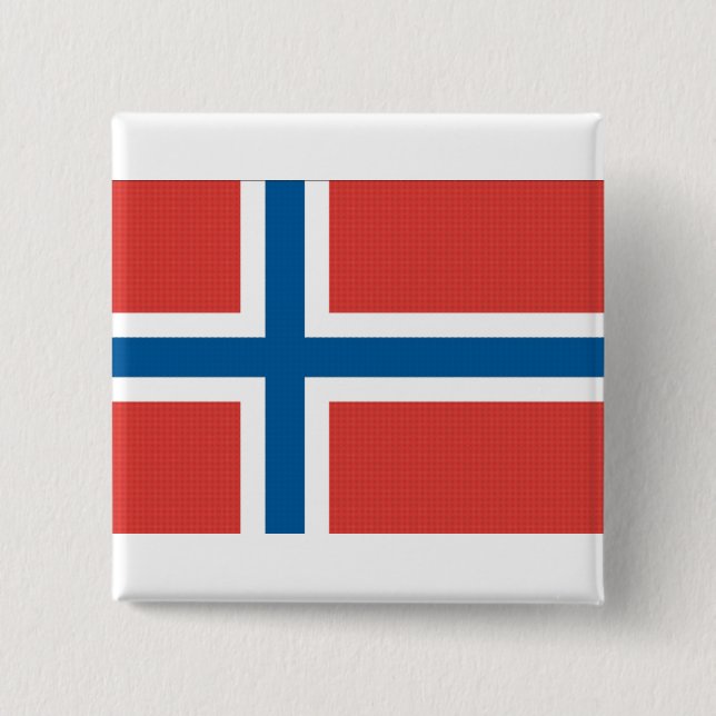 Bóton Quadrado 5.08cm Bandeira norueguesa (Frente)