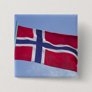 Bóton Quadrado 5.08cm bandeira norueguesa RF)